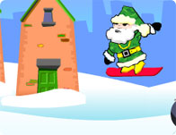 Santa Snowboarding