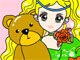 Girl With Teddy Bear Coloring Girl With Teddy Bear Coloring