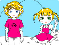 Girl and Boy Coloring