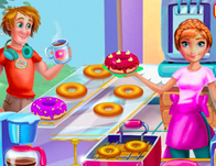 Annie Cooking Donuts