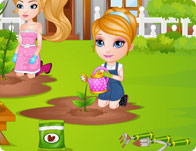 Baby Barbie Learns Gardening