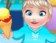 Baby Elsa Cooking Homemade Icecream