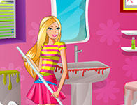 Barbie Bathroom Cleaning