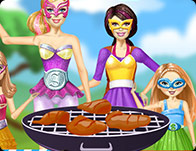 Barbie Family Cooking Barbecued Wings
