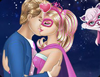 Barbie Superhero and Ken Kissing