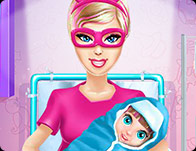 Barbie Superhero and the New Born Baby