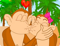 Cute Monkey Kissing