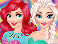 Disney Princesses Rainbow Dresses