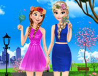 barbie elsa and anna dress up games